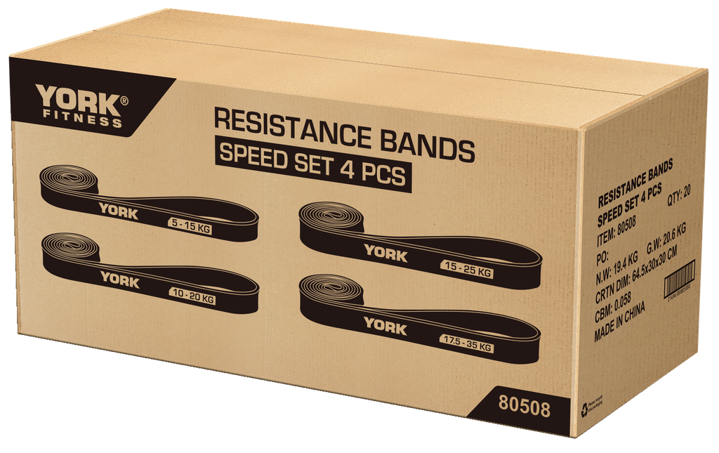80508 York Resistance Bands Speed Set - 4 Bands 5-17.5Kg