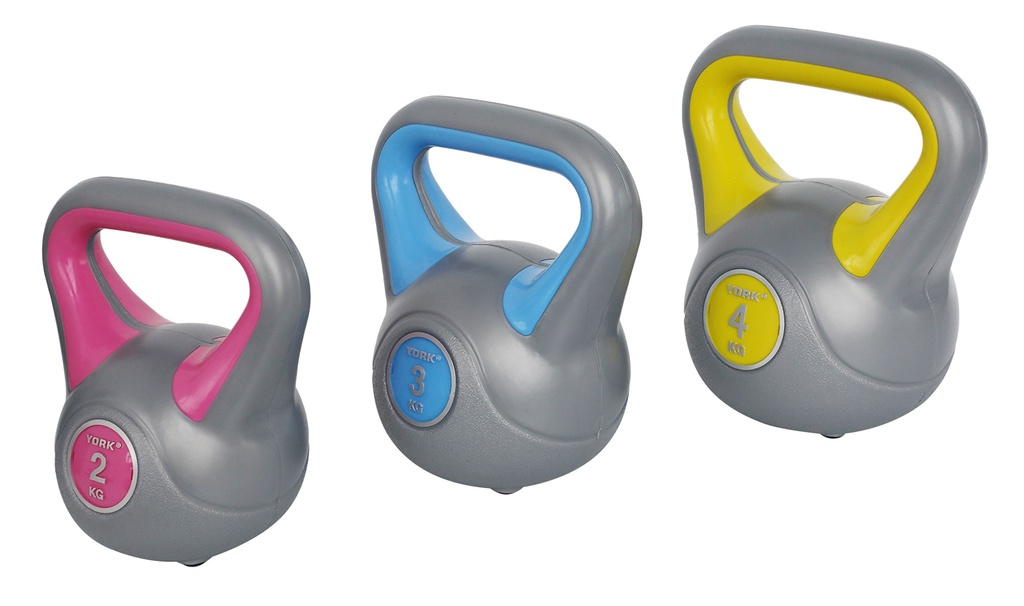 10022 York Vinyl Kettlebell Set 2,3,4 kg